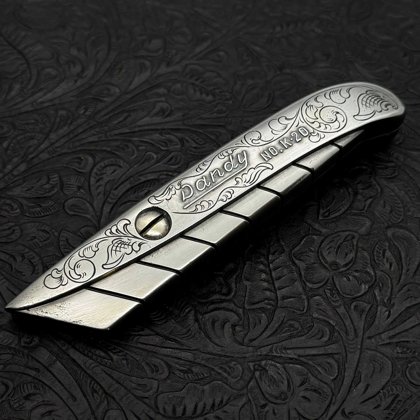 Hand Engraved (fixed blade) Utility Knife