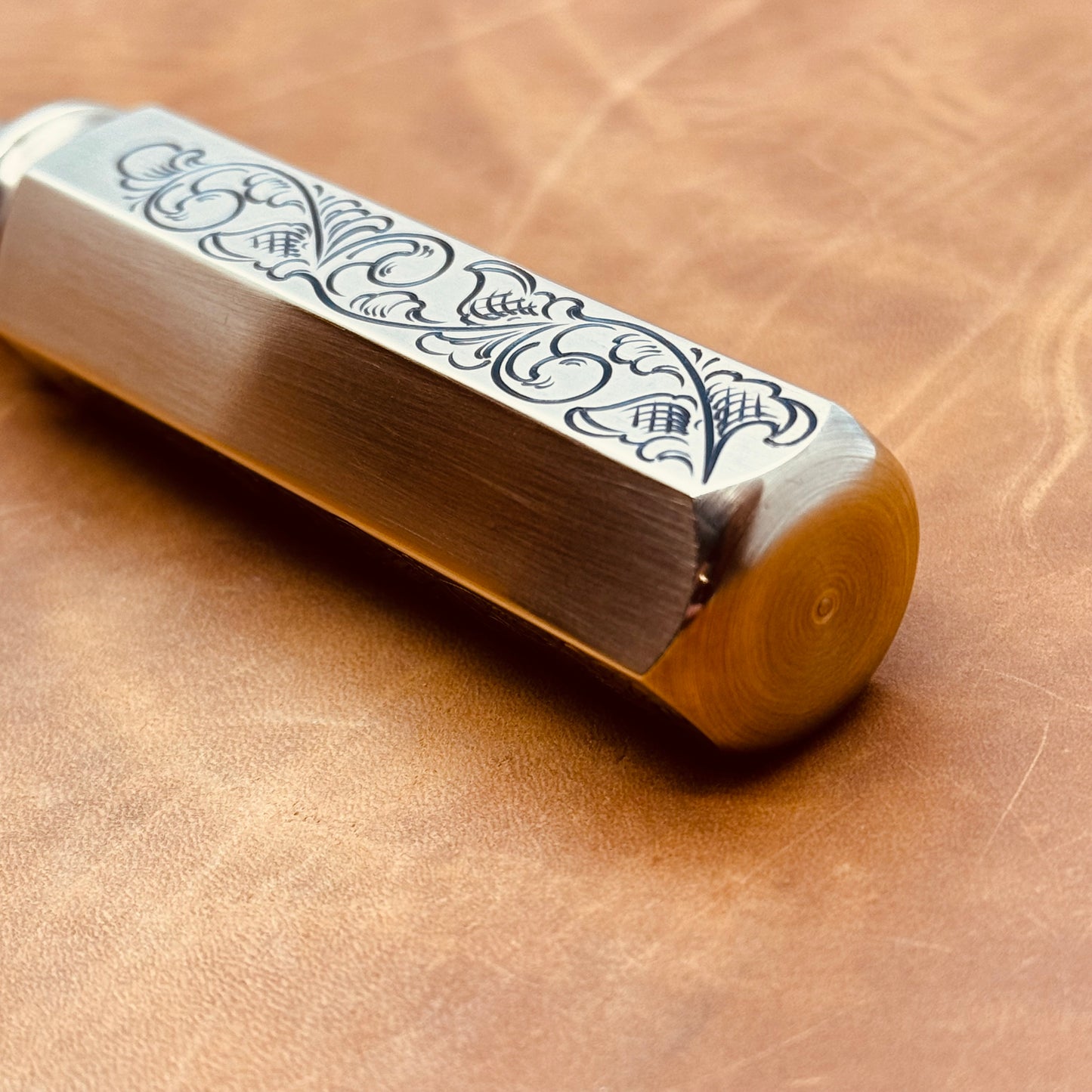 Hand Engraved Brass Hobby Knife