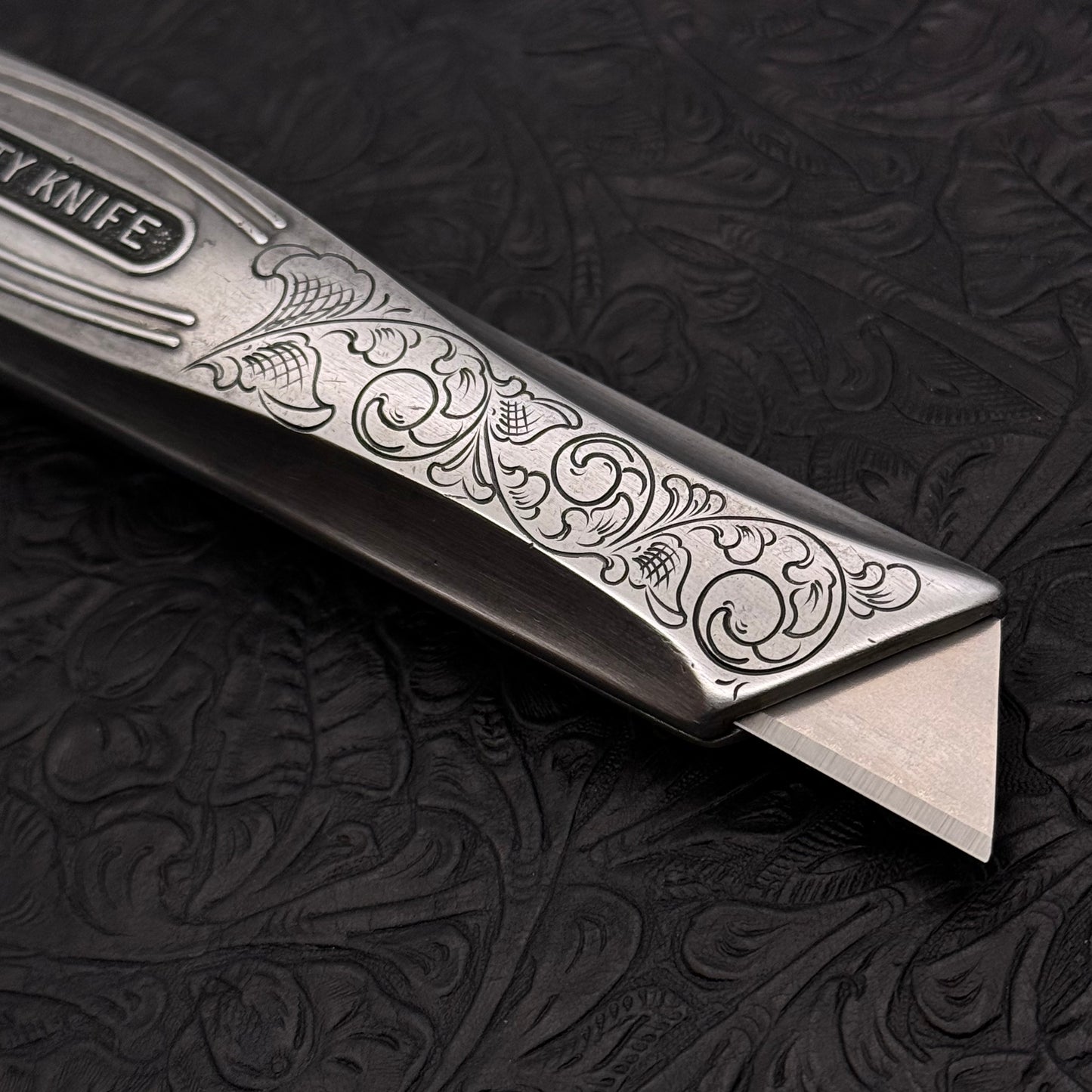Hand Engraved Craftsman (fixed blade) Utility Knife