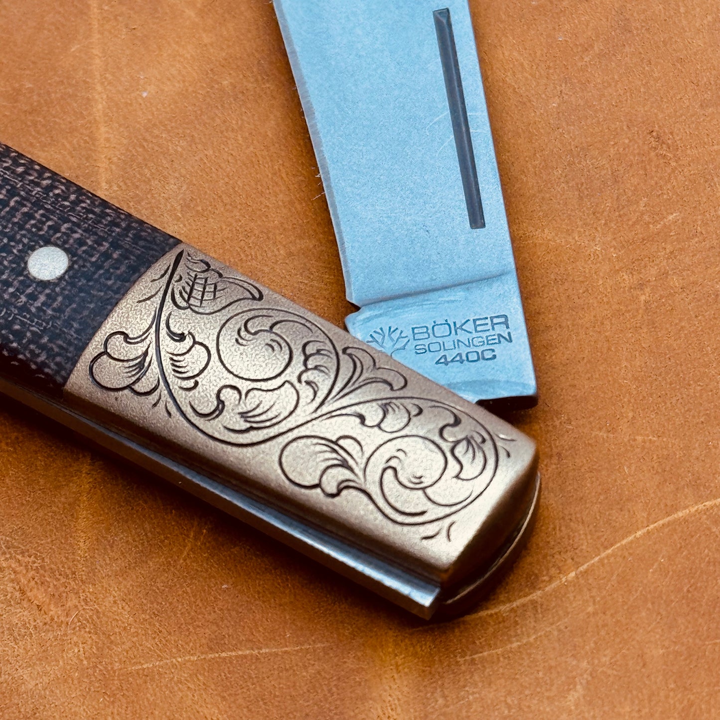 Hand Engraved Boker Barlow Expedition Knife