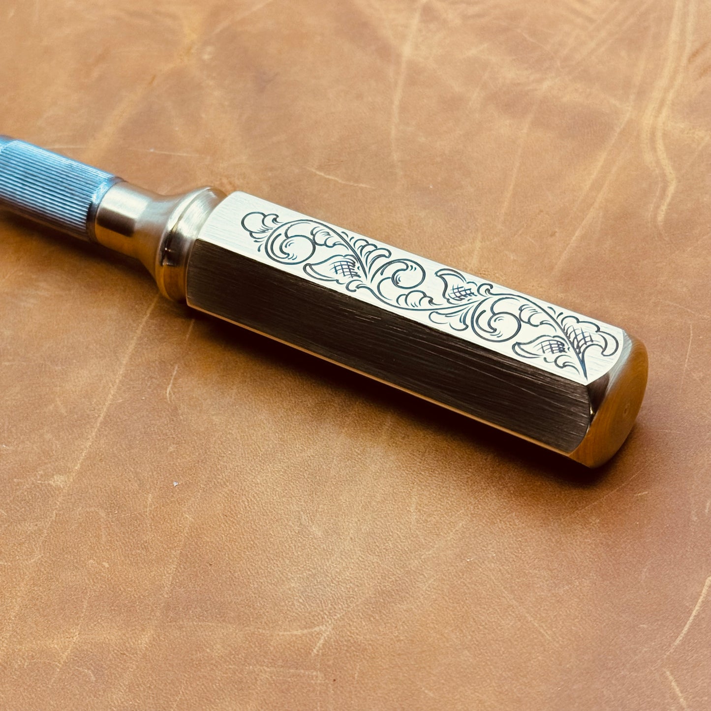 Hand Engraved Brass Hobby Knife