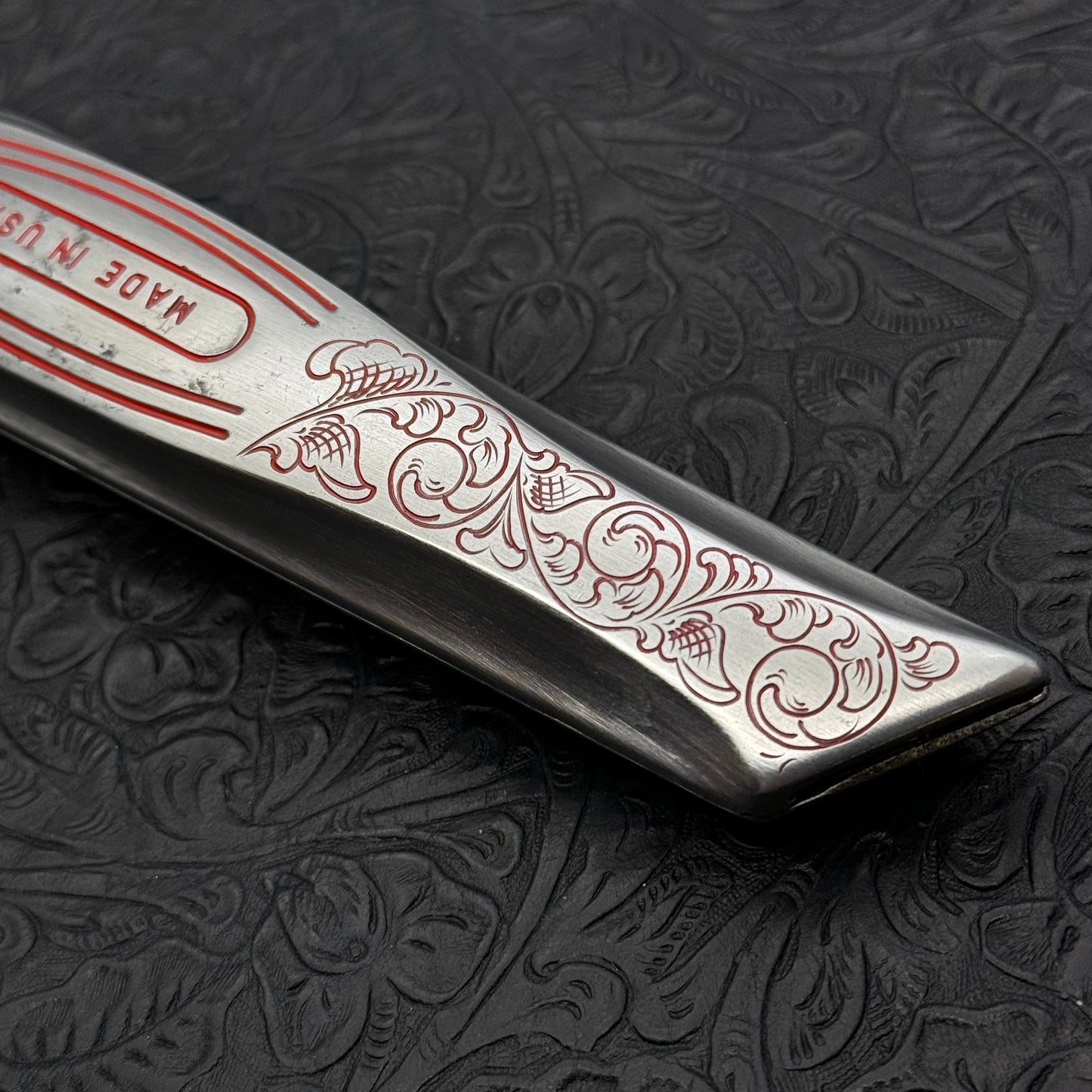 Hand Engraved (fixed blade) Utility Knife