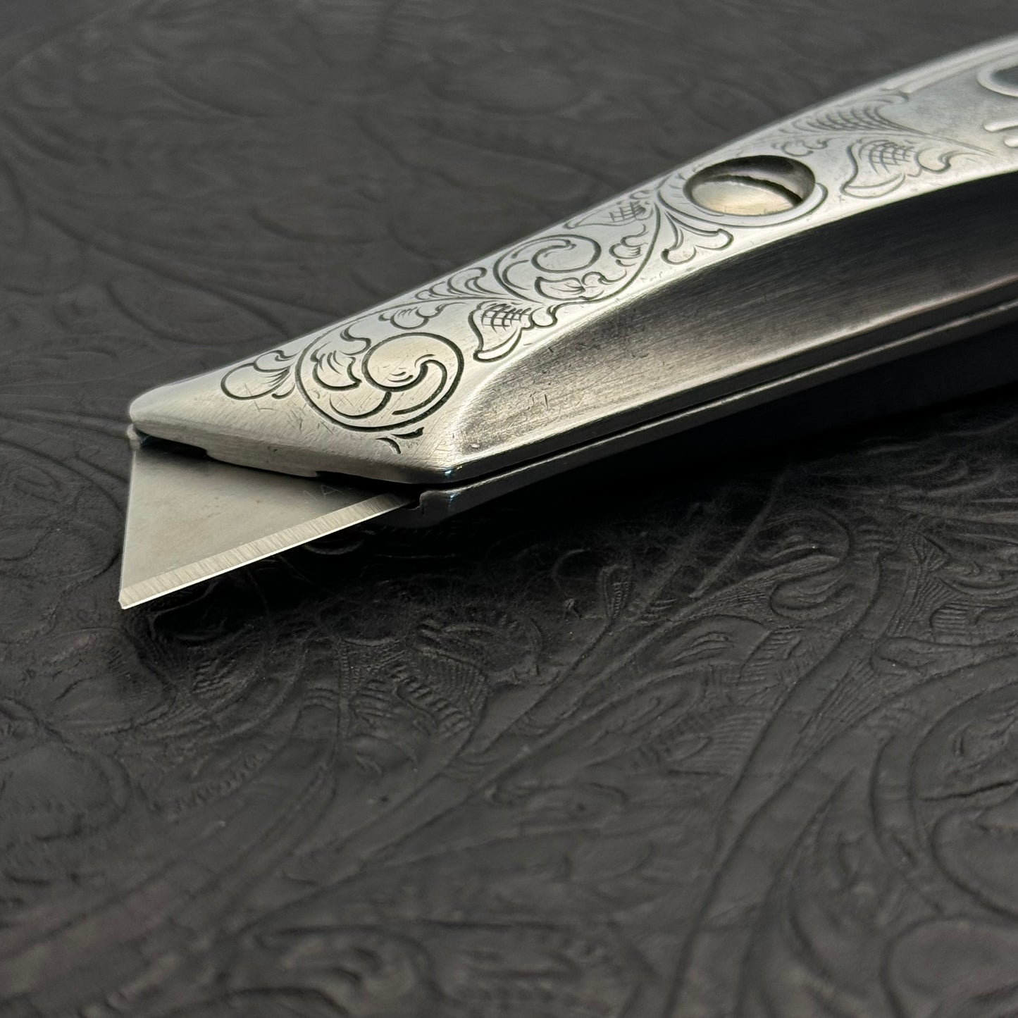 Hand Engraved Craftsman (fixed blade) Utility Knife