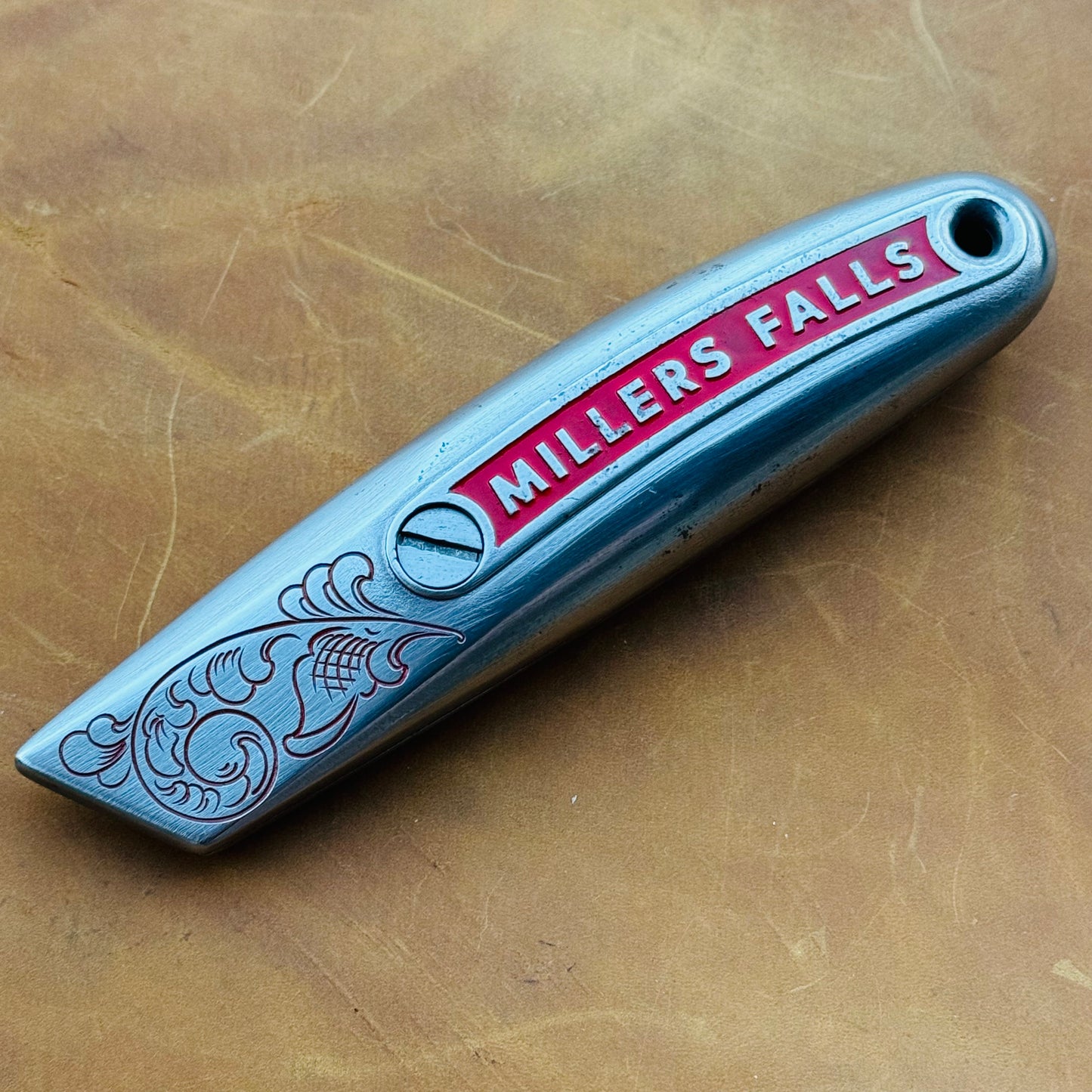 Hand Engraved Millers Falls (fixed blade) Utility Knife