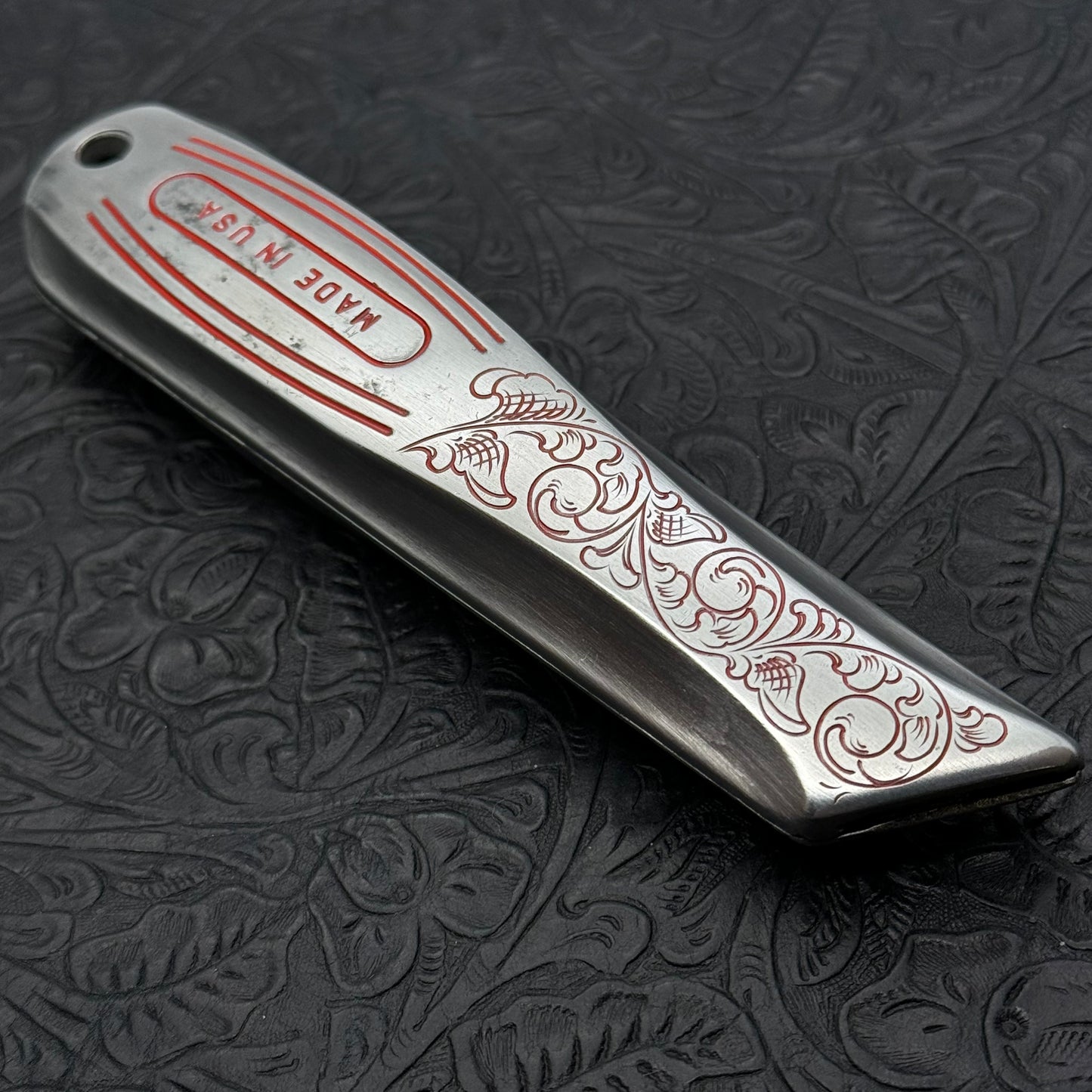 Hand Engraved (fixed blade) Utility Knife