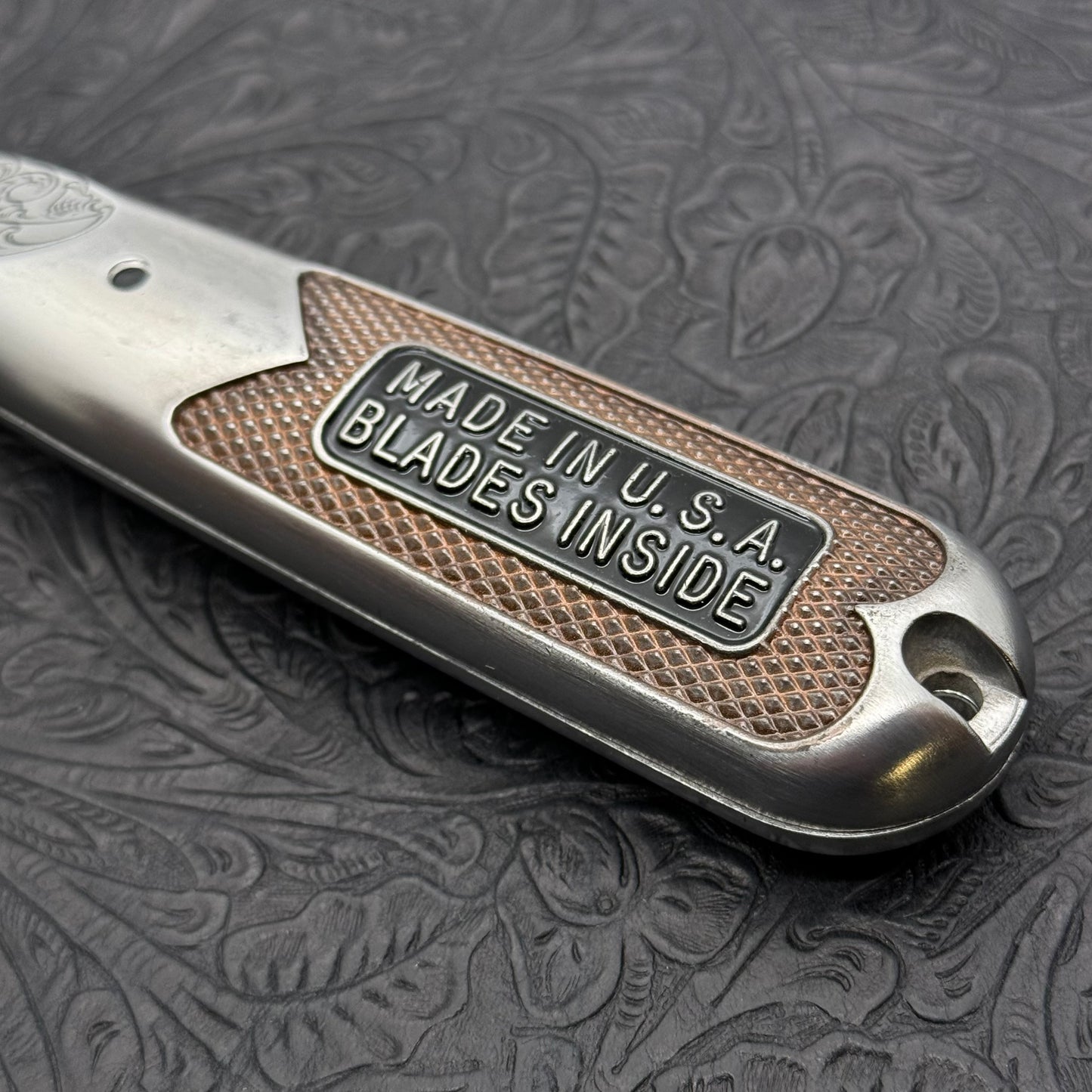 Hand Engraved GOLDBLATT (fixed blade) Utility Knife