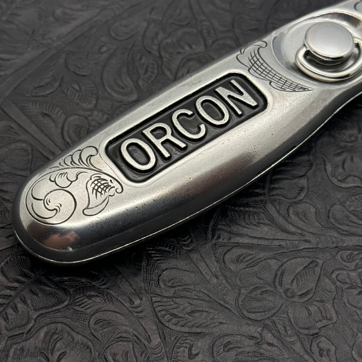 Hand Engraved Orcon (fixed blade) Utility Knife