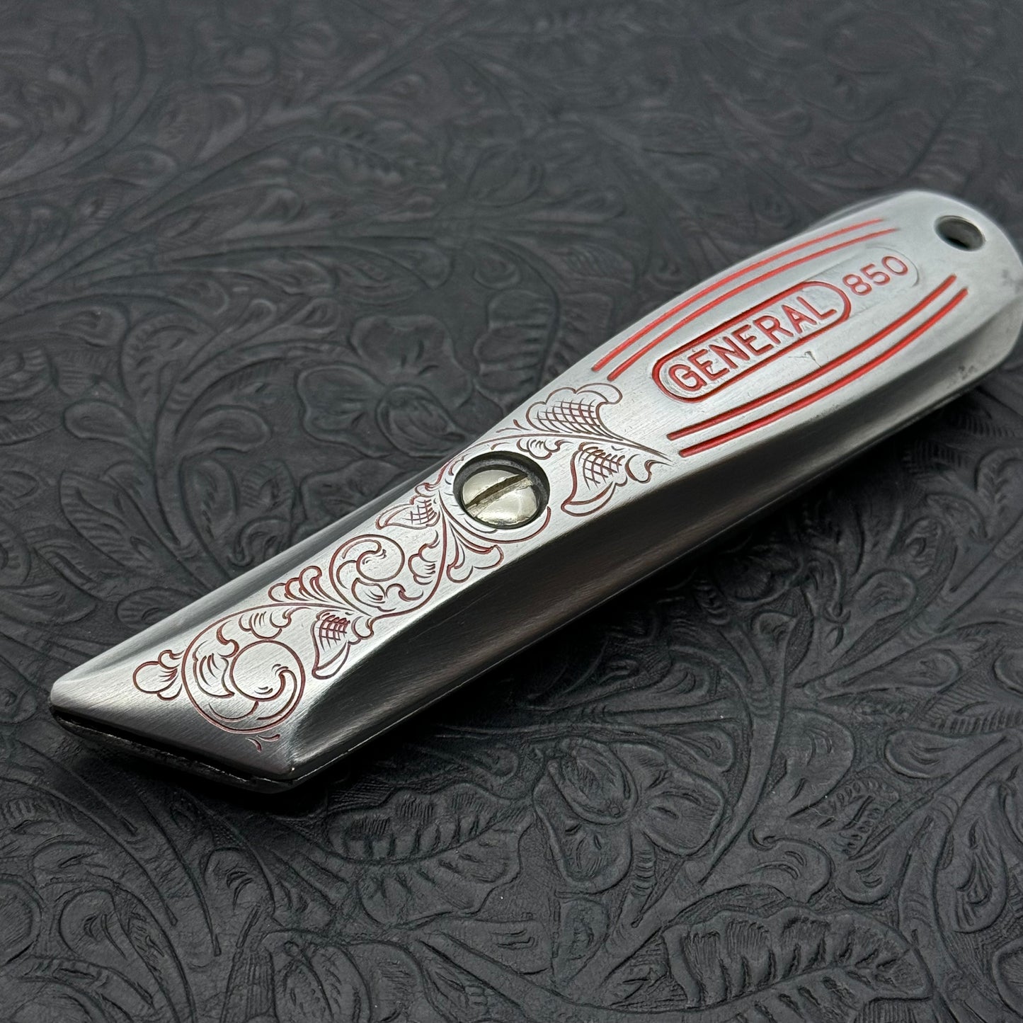 Hand Engraved (fixed blade) Utility Knife