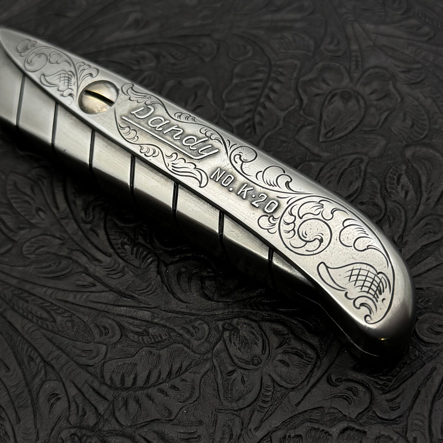 Hand Engraved (fixed blade) Utility Knife
