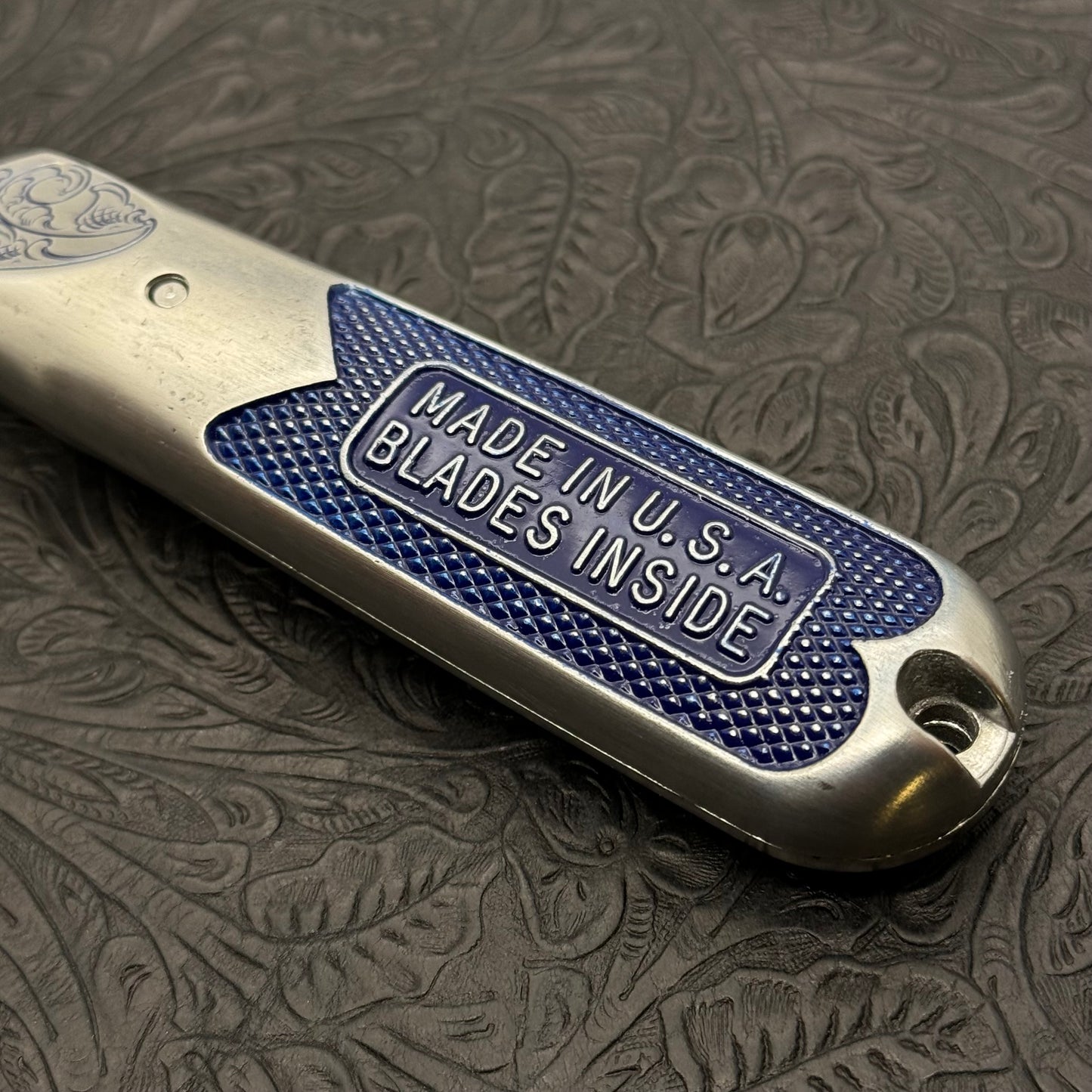Hand Engraved Crain (fixed blade) Utility Knife