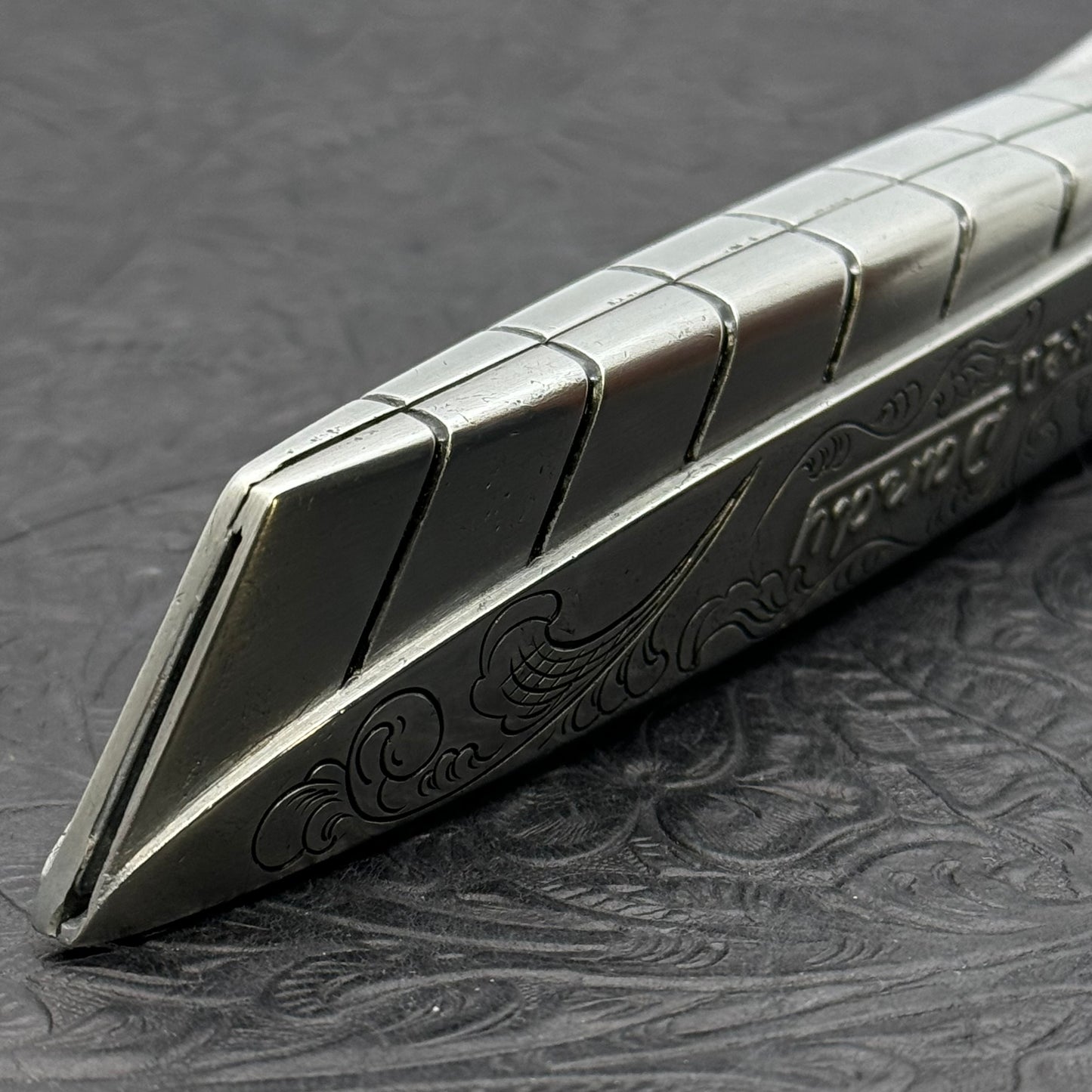 Hand Engraved (fixed blade) Utility Knife