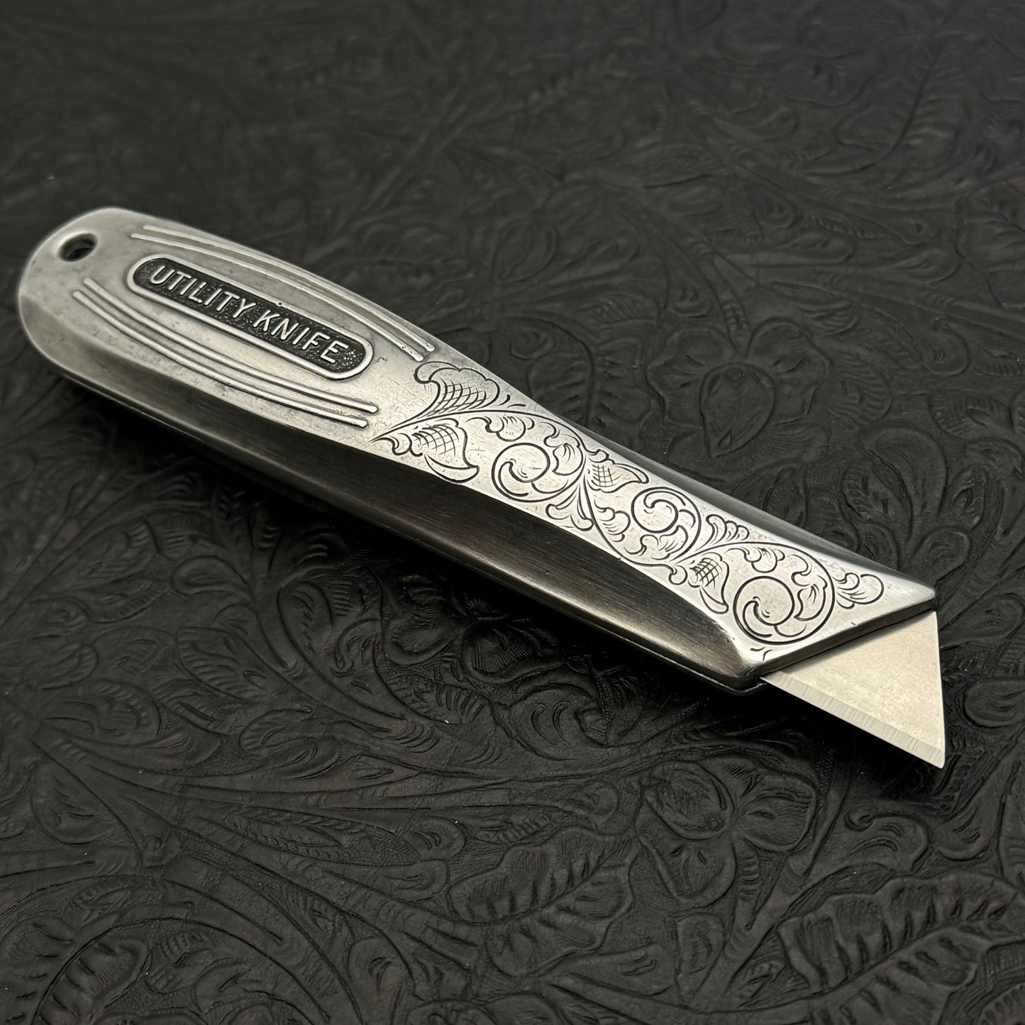 Hand Engraved Craftsman (fixed blade) Utility Knife