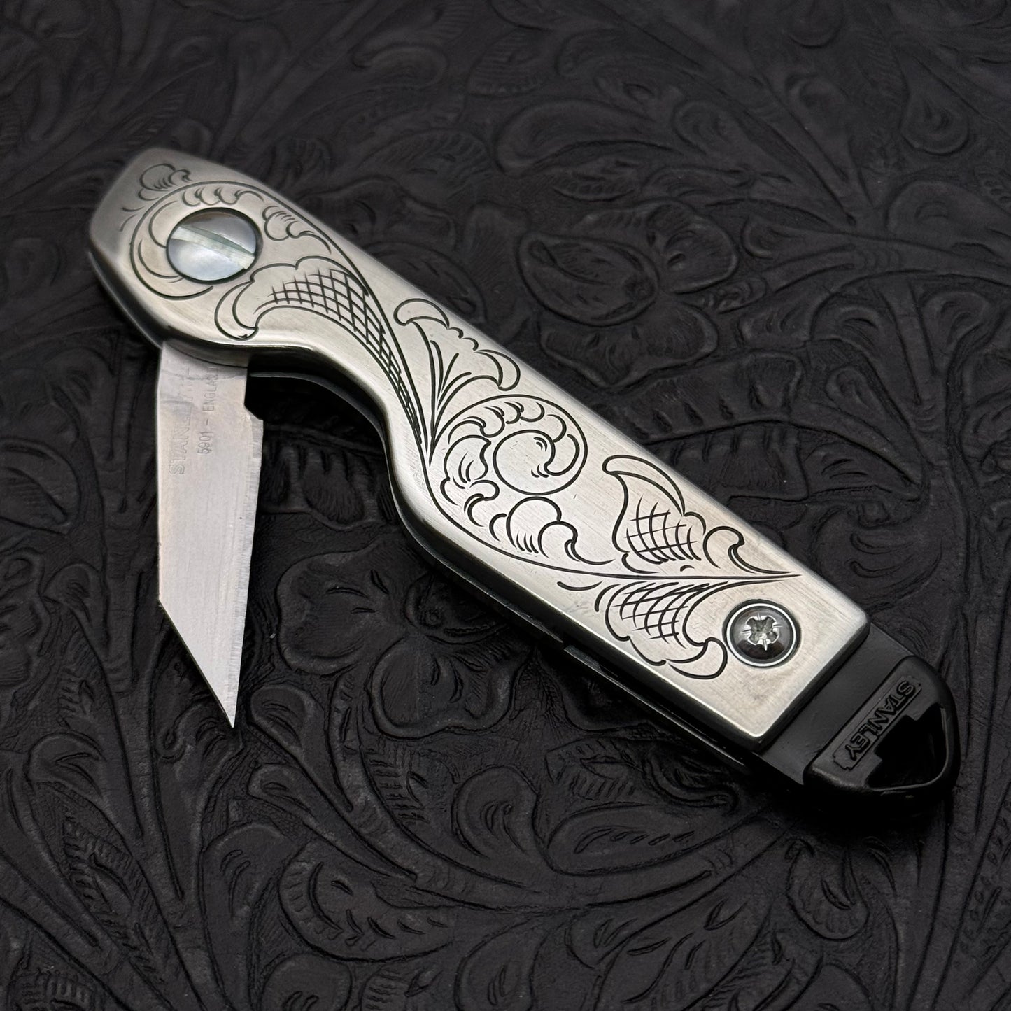 Hand Engraved Stanley 10-598 (folding blade) Utility Knife