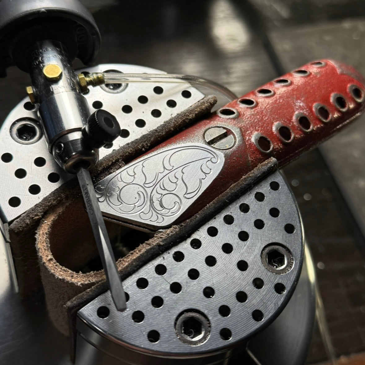 Hand Engraved Cast Iron (fixed blade) Utility Knife