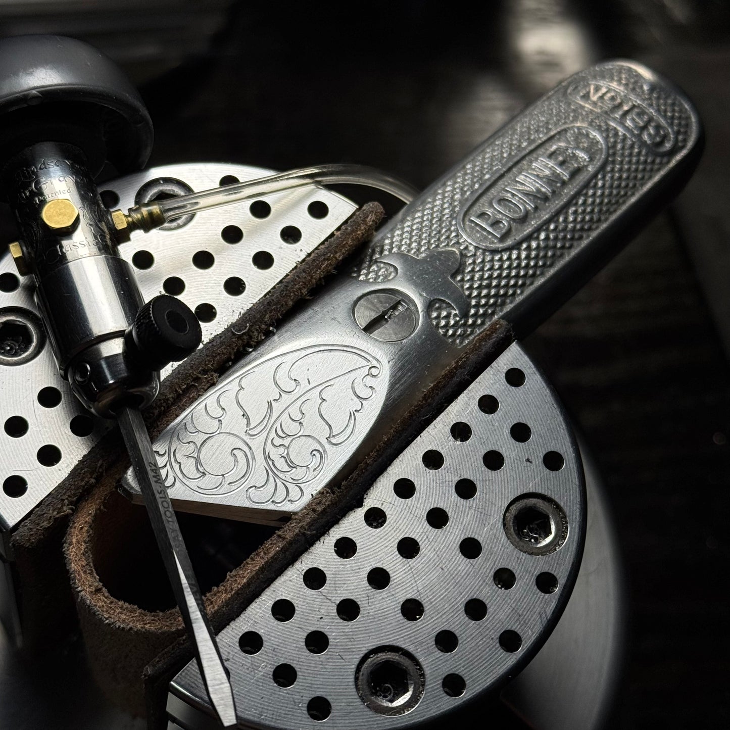 Hand Engraved Bonney (fixed blade) Utility Knife