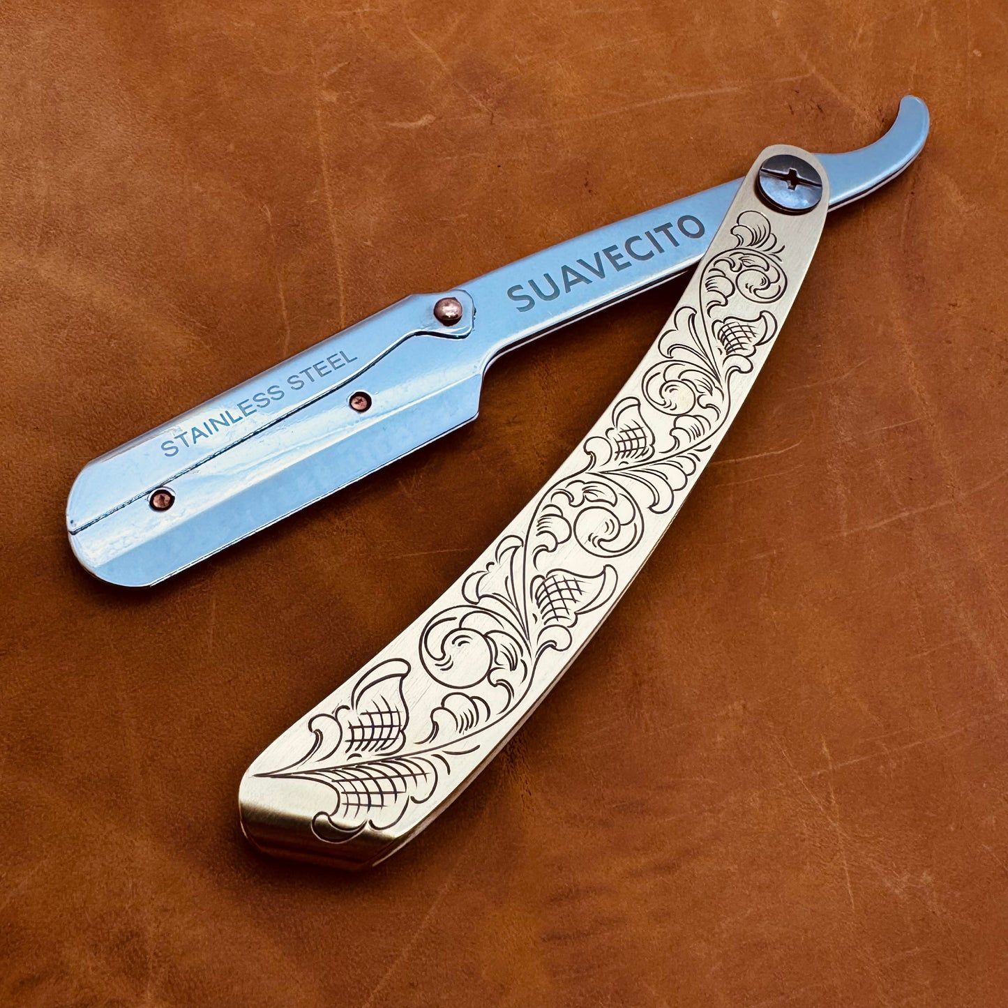 Hand Engraved Shavette Straight Razor
