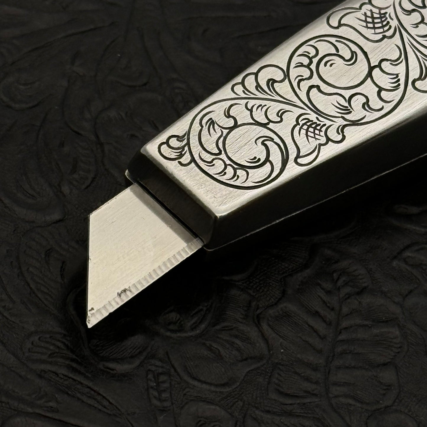 Hand Engraved Airway (fixed blade) Utility Knife