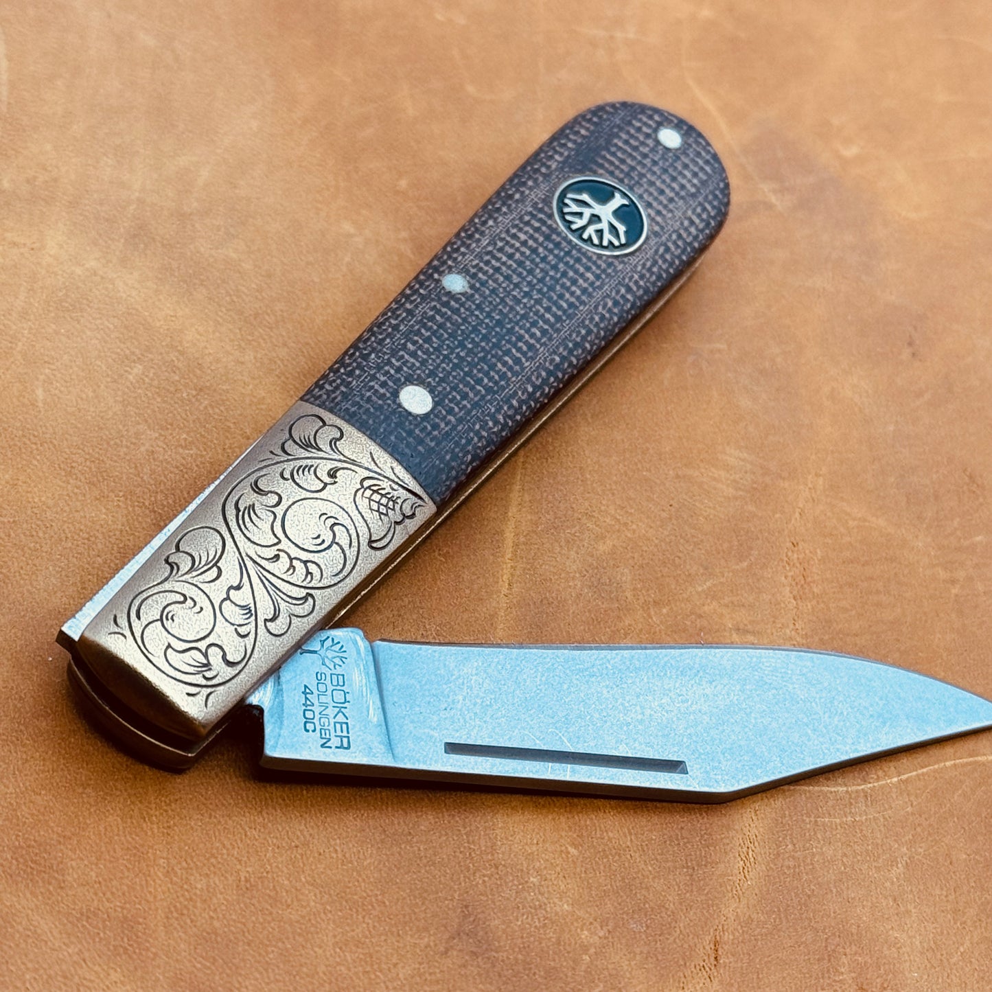 Hand Engraved Boker Barlow Expedition Knife