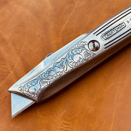 Hand Engraved Craftsman (retractable) Utility Knife