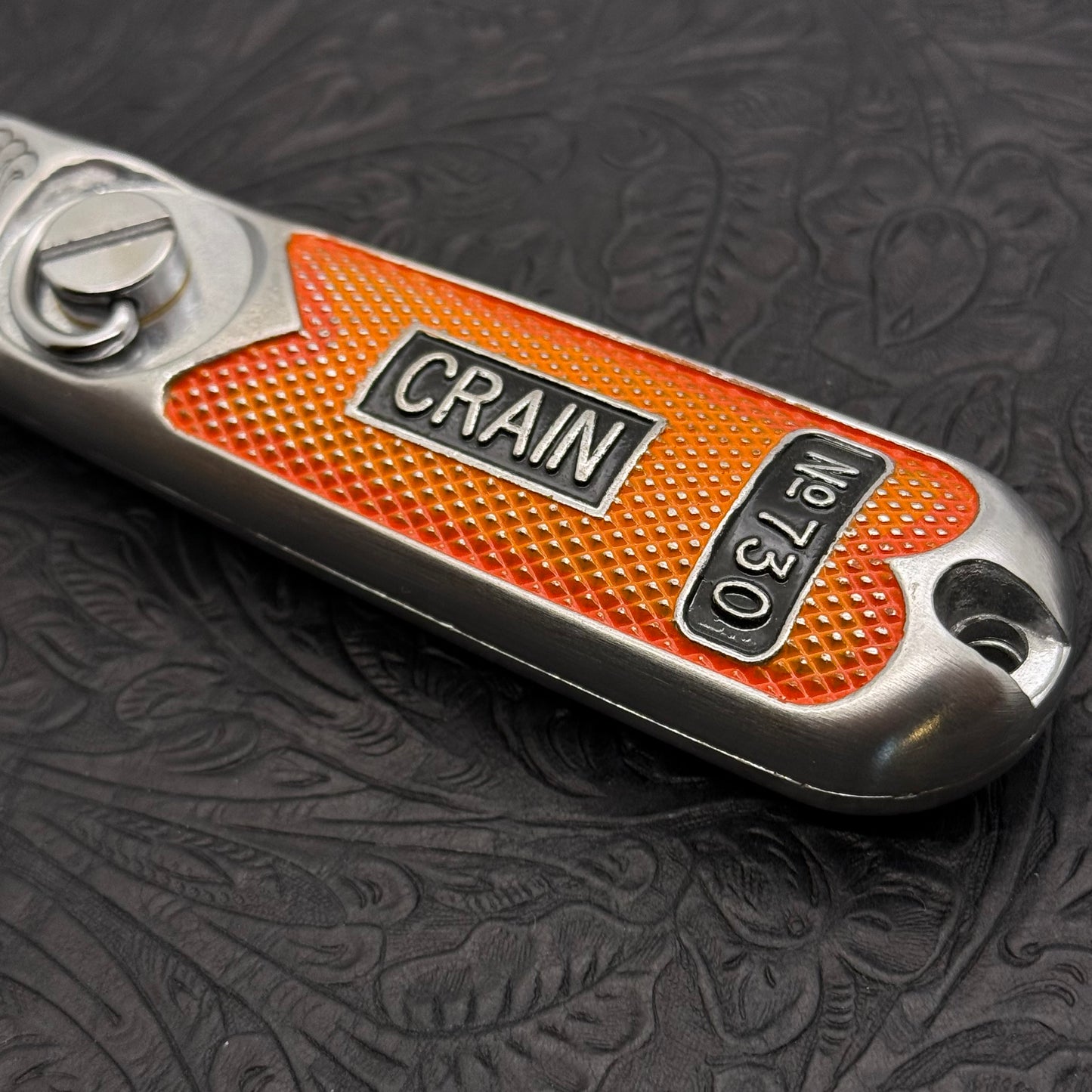 Hand Engraved Crain (fixed blade) Utility Knife