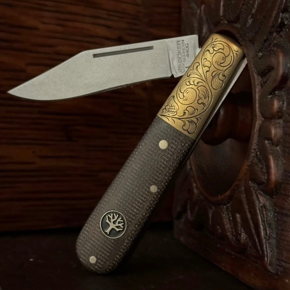 Hand Engraved Boker Barlow Expedition Knife