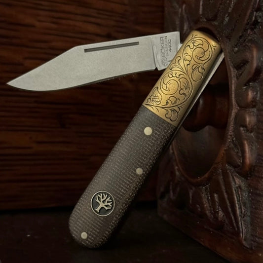 Hand Engraved Boker Barlow Expedition Knife