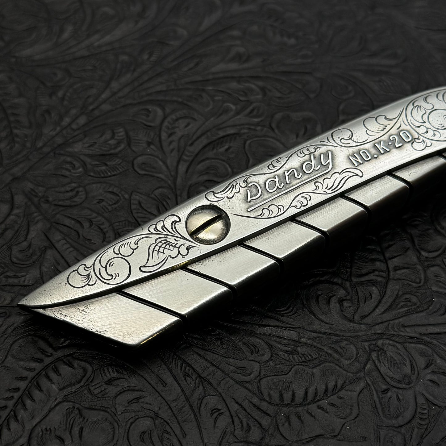 Hand Engraved (fixed blade) Utility Knife