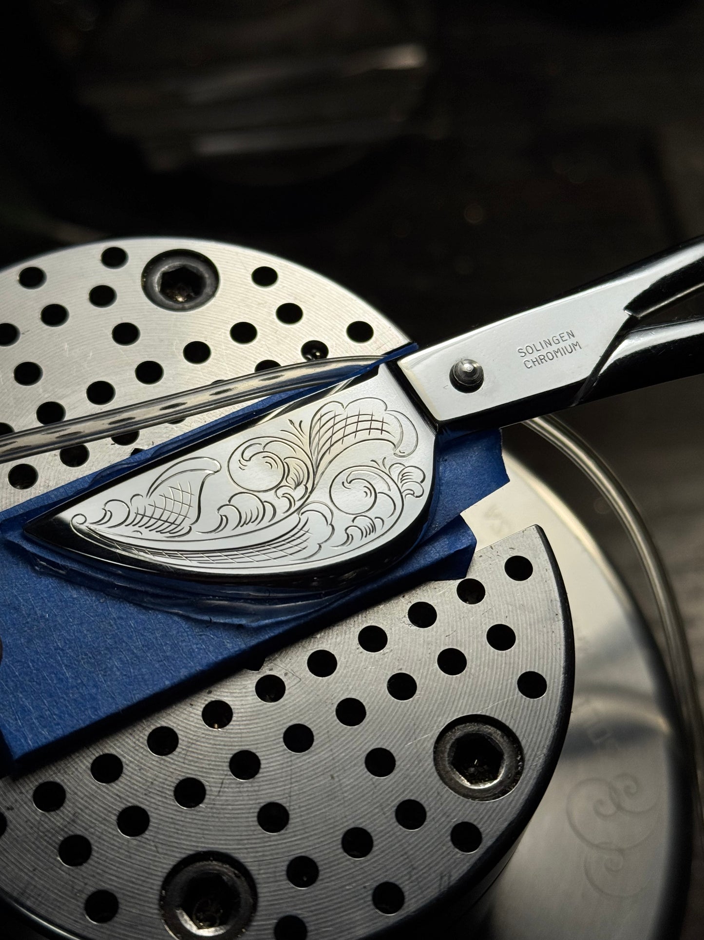 Hand Engraved Gingher Pelican Scissors