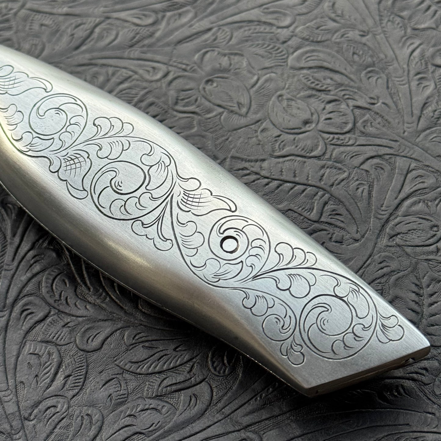 Hand Engraved Crain Hook Handle Utility Knife
