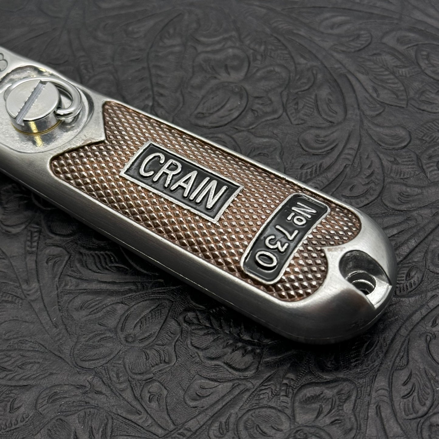Hand Engraved Crain (fixed blade) Utility Knife