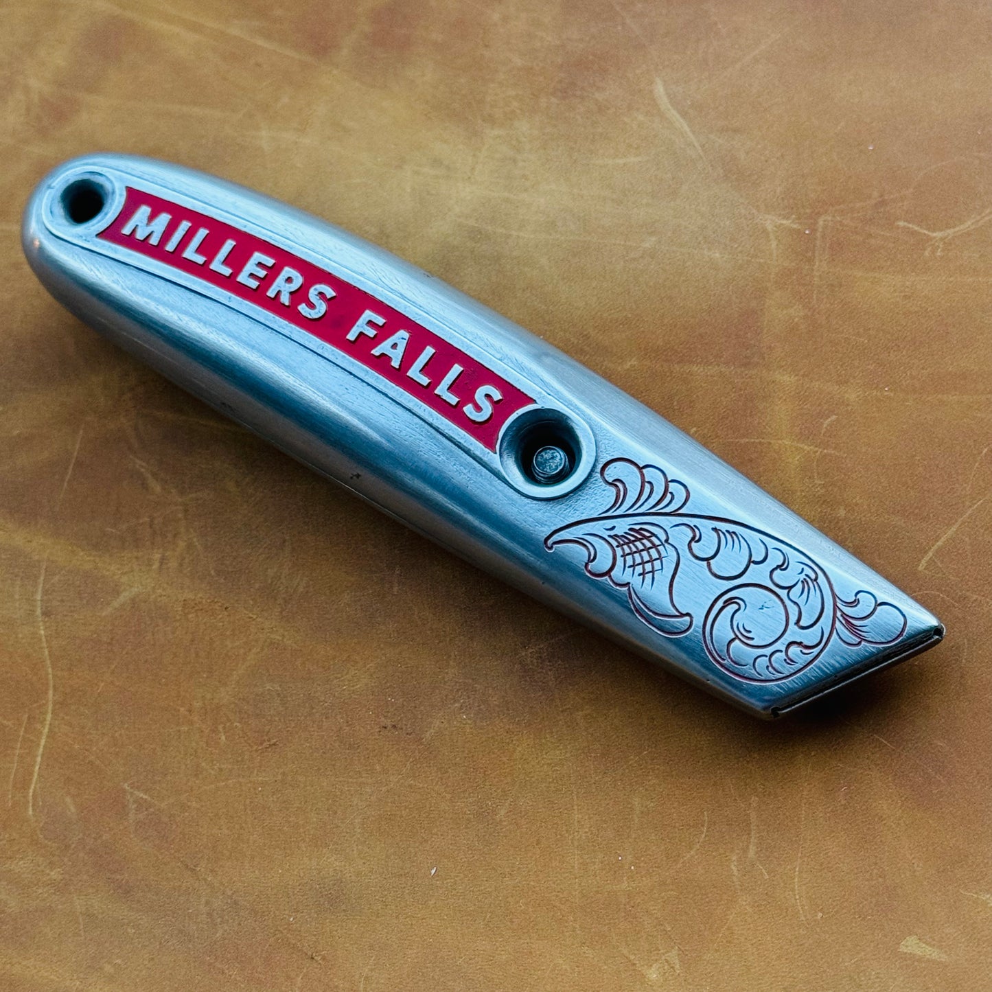 Hand Engraved Millers Falls (fixed blade) Utility Knife