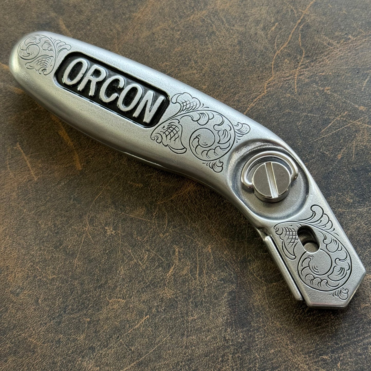 Hand Engraved Orcon Carpet Knife