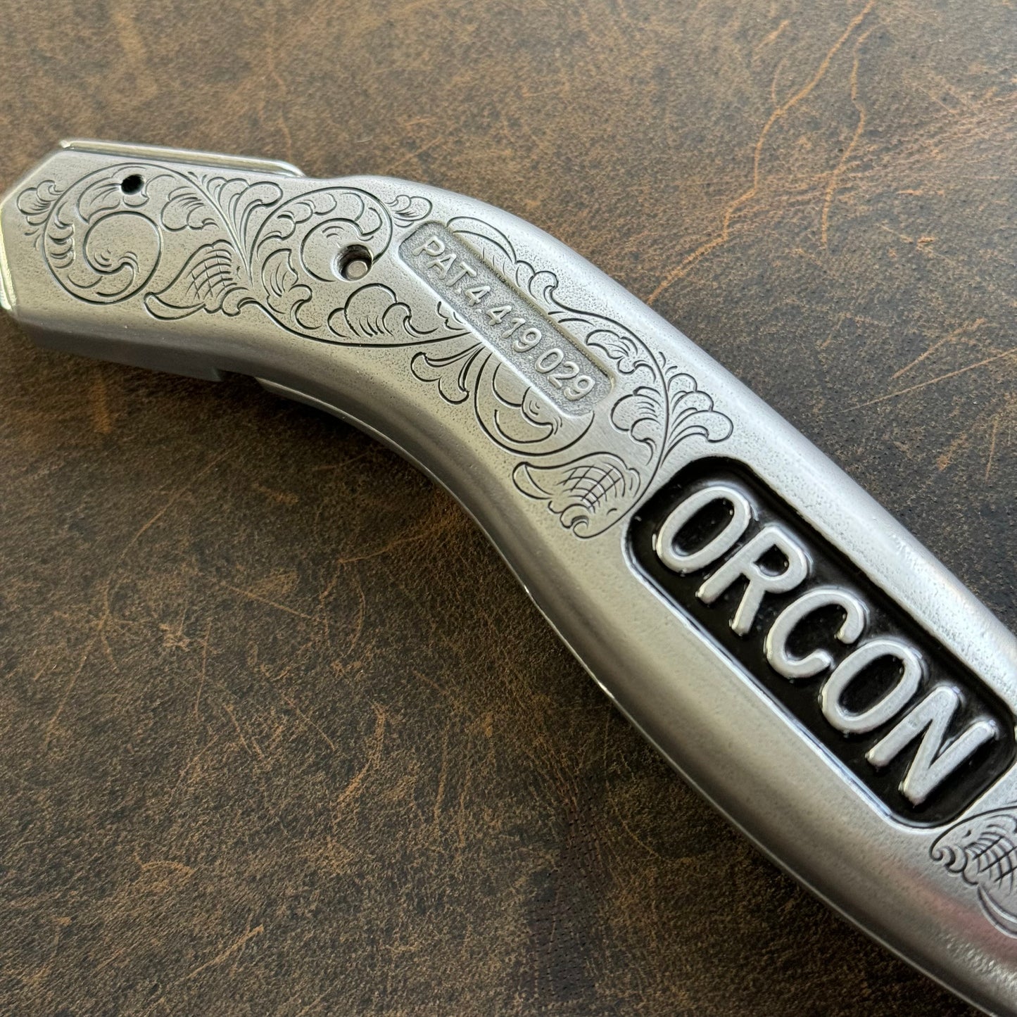Hand Engraved Orcon Carpet Knife