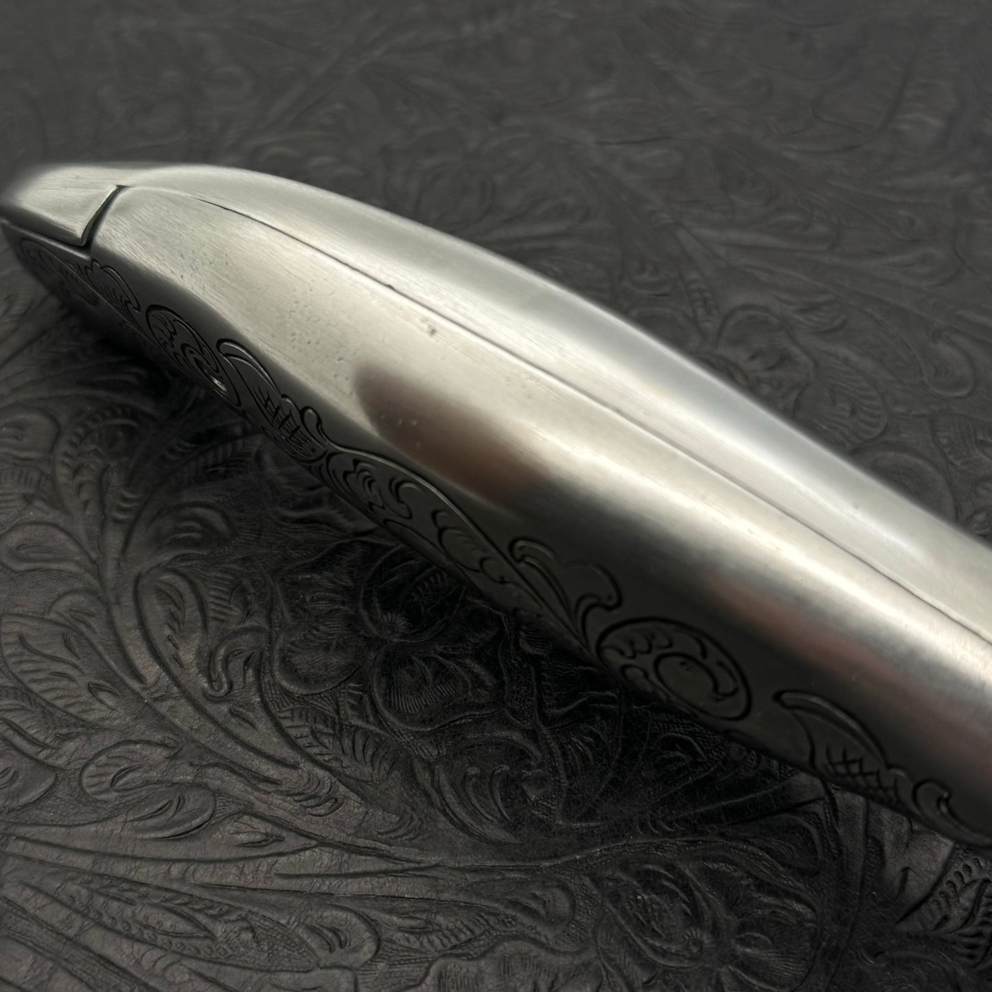 Hand Engraved Crain Hook Handle Carpet Knife