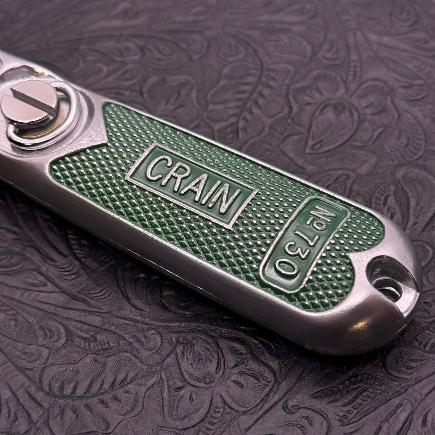 Hand Engraved Crain (fixed blade) Utility Knife