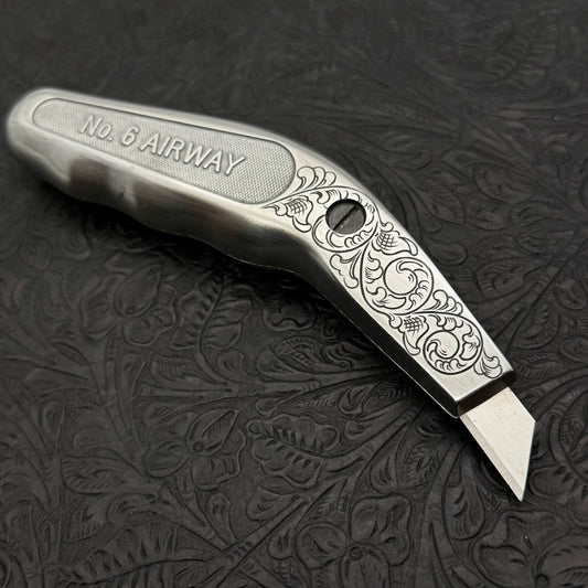 Hand Engraved Airway (fixed blade) Utility Knife