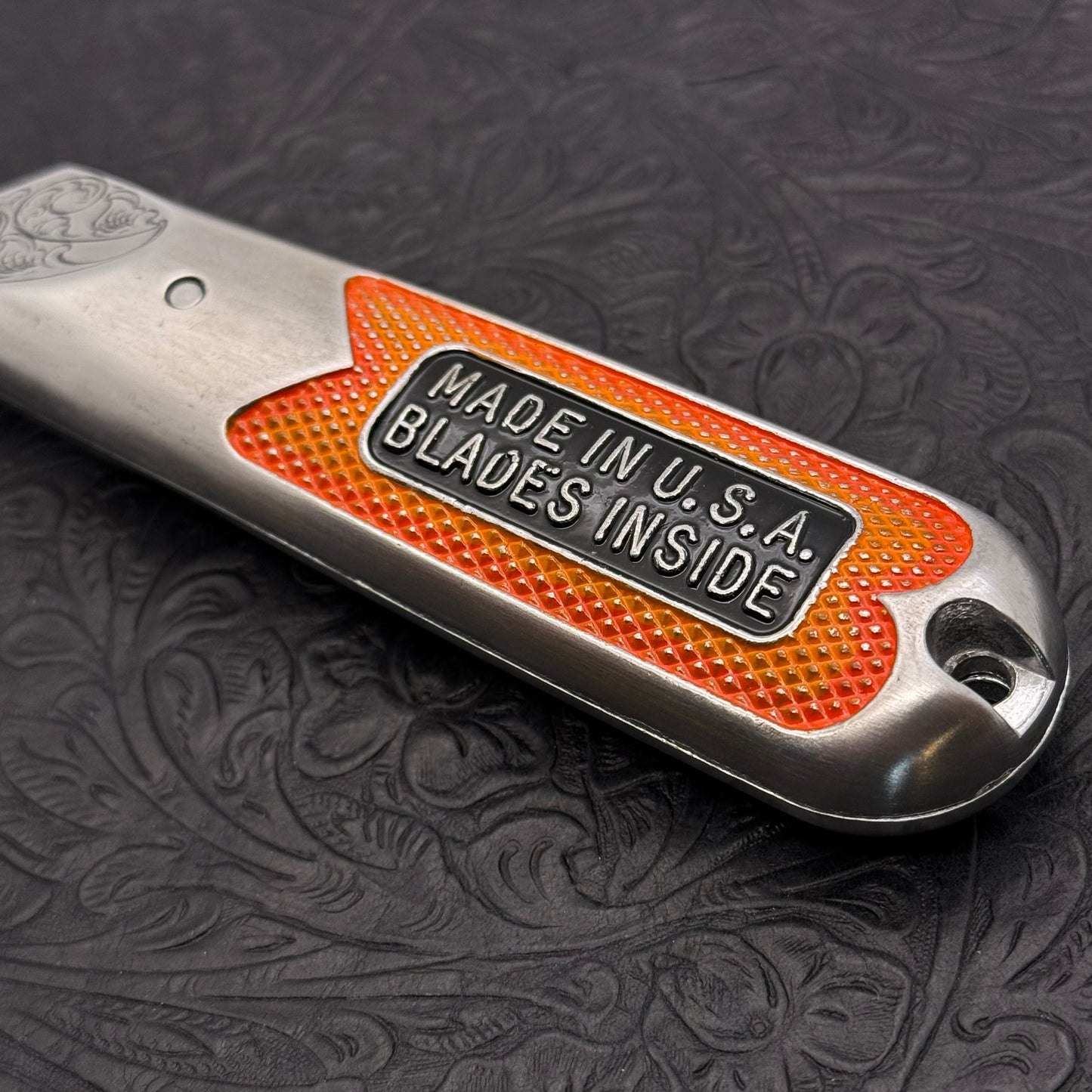 Hand Engraved Crain (fixed blade) Utility Knife