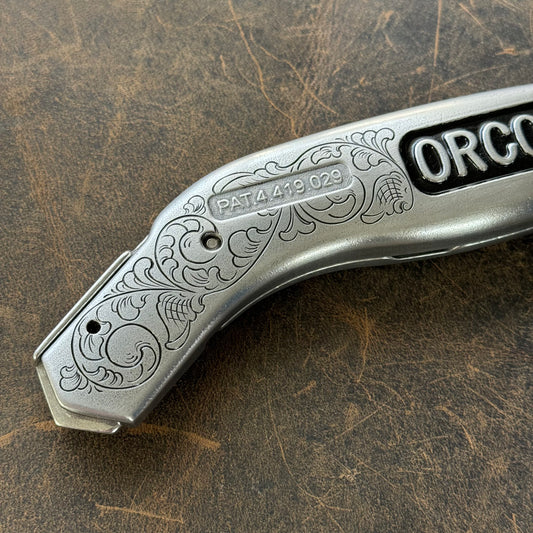 Hand Engraved Orcon Carpet Knife
