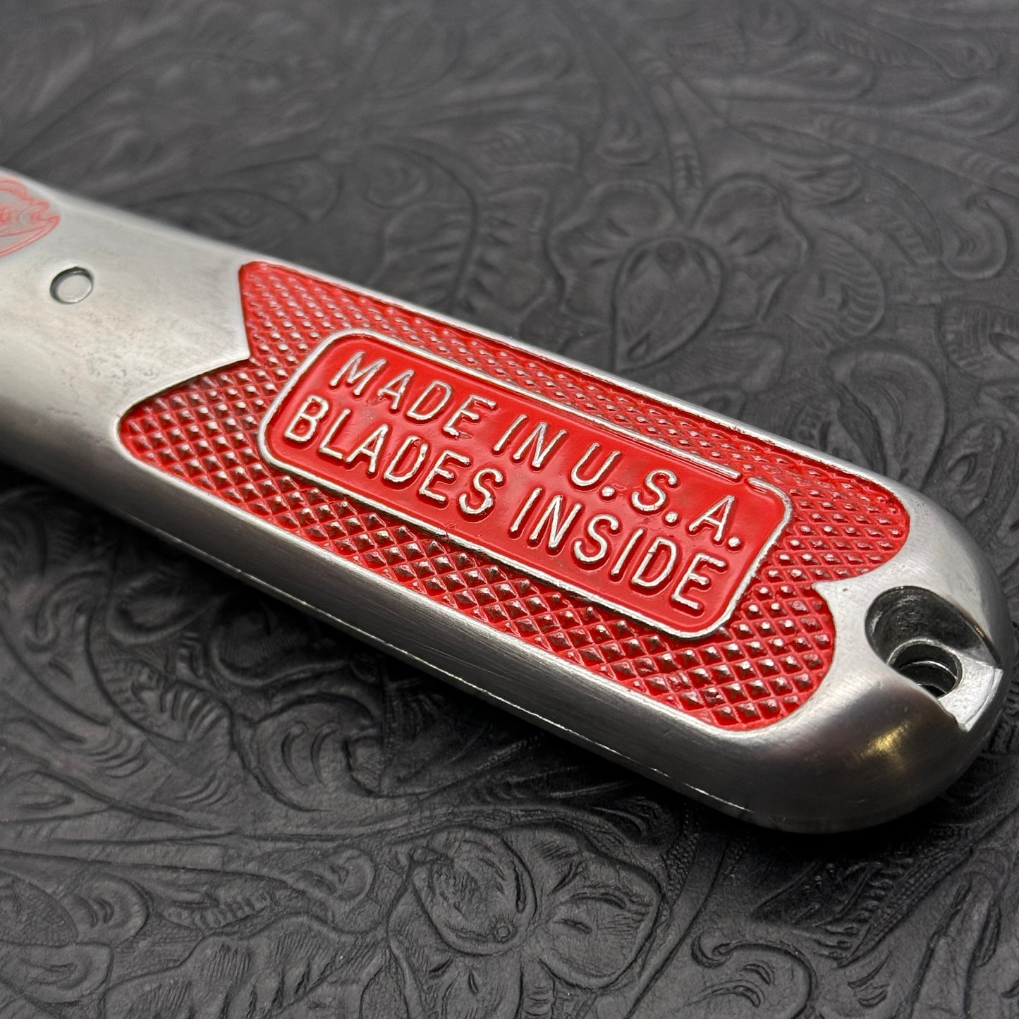 Hand Engraved Crain (fixed blade) Utility Knife
