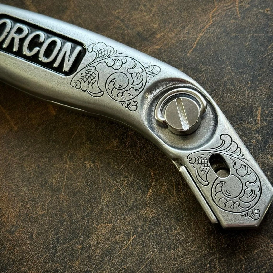 Hand Engraved Orcon Carpet Knife