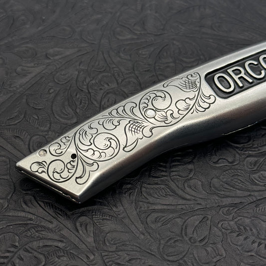 Hand Engraved Orcon (fixed blade) Utility Knife