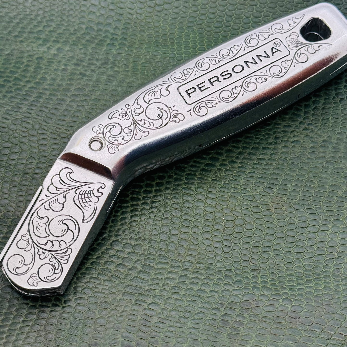 Hand Engraved Personna Carpet Knife
