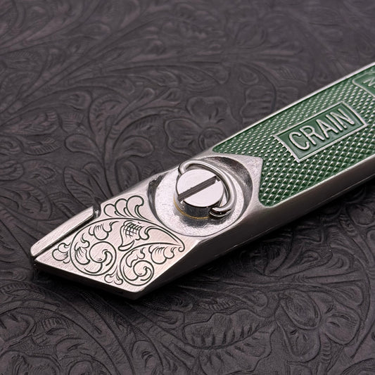 Hand Engraved Crain (fixed blade) Utility Knife