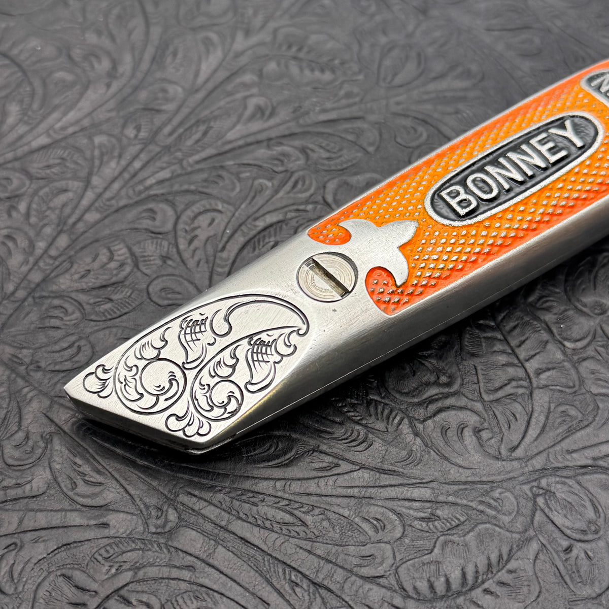 Hand Engraved Bonney (fixed blade) Utility Knife