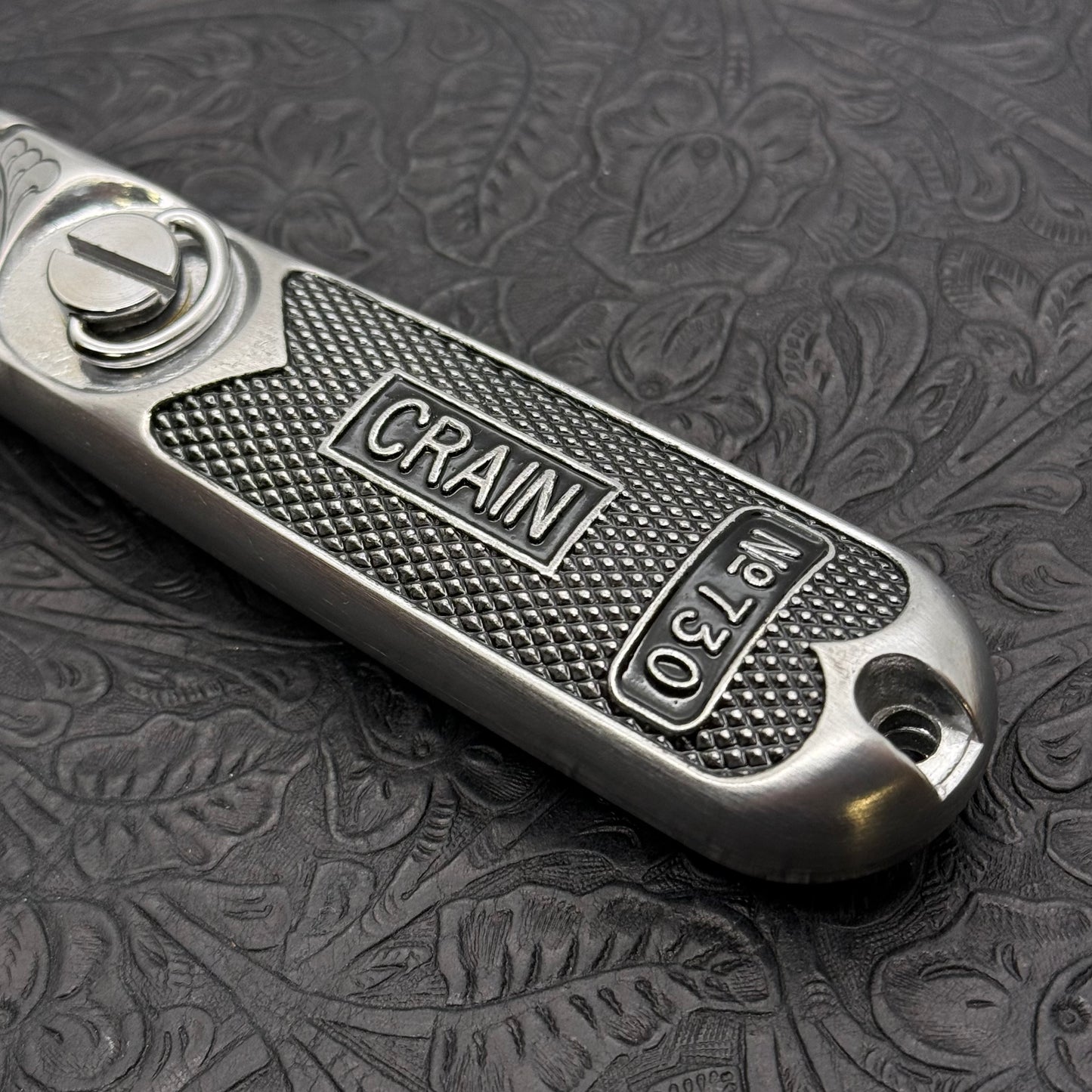 Hand Engraved Crain (fixed blade) Utility Knife