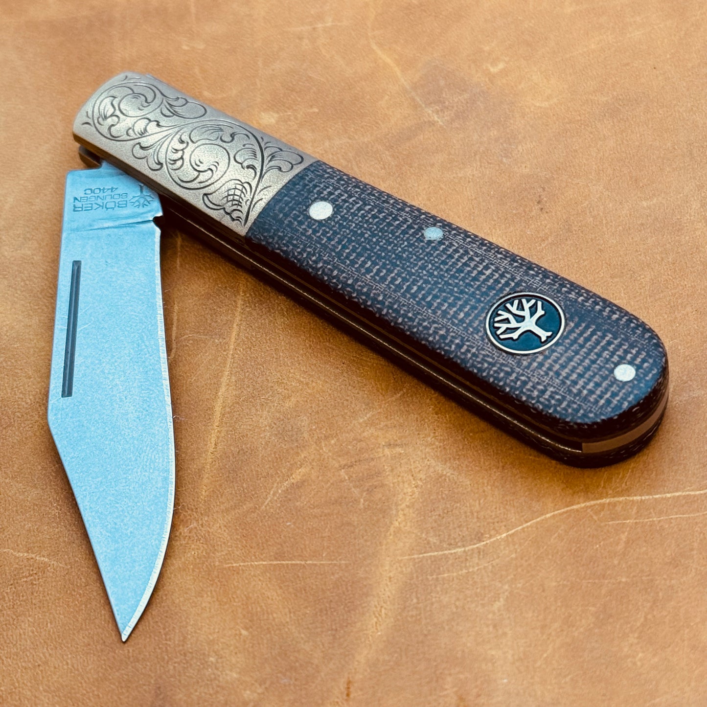Hand Engraved Boker Barlow Expedition Knife
