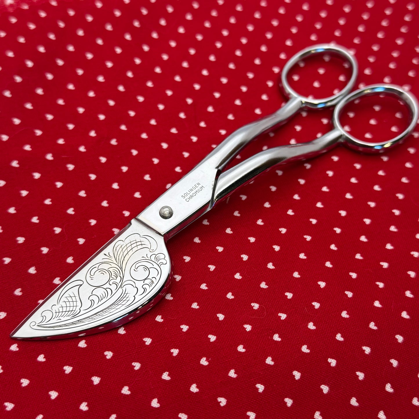 Hand Engraved Gingher Pelican Scissors