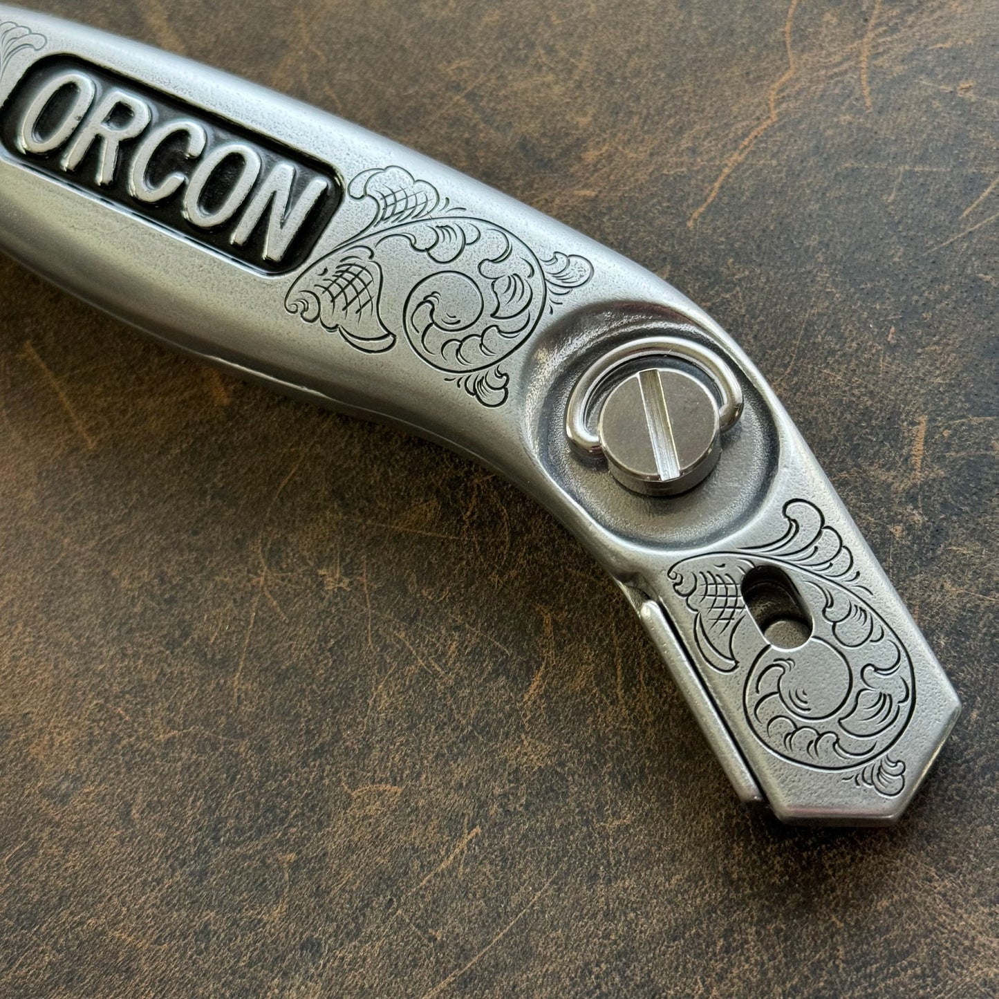 Hand Engraved Orcon Carpet Knife