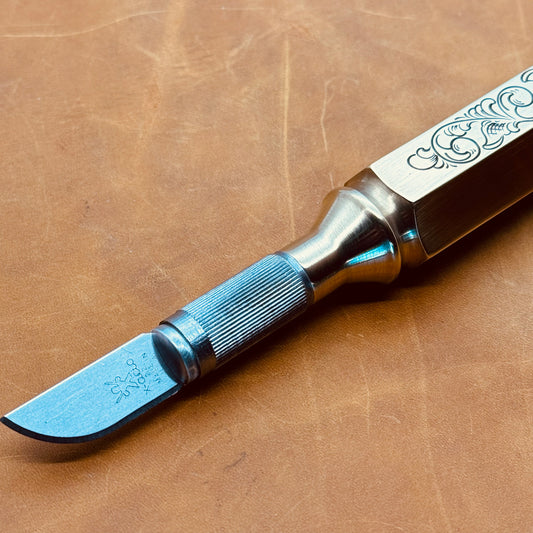 Hand Engraved Brass Hobby Knife