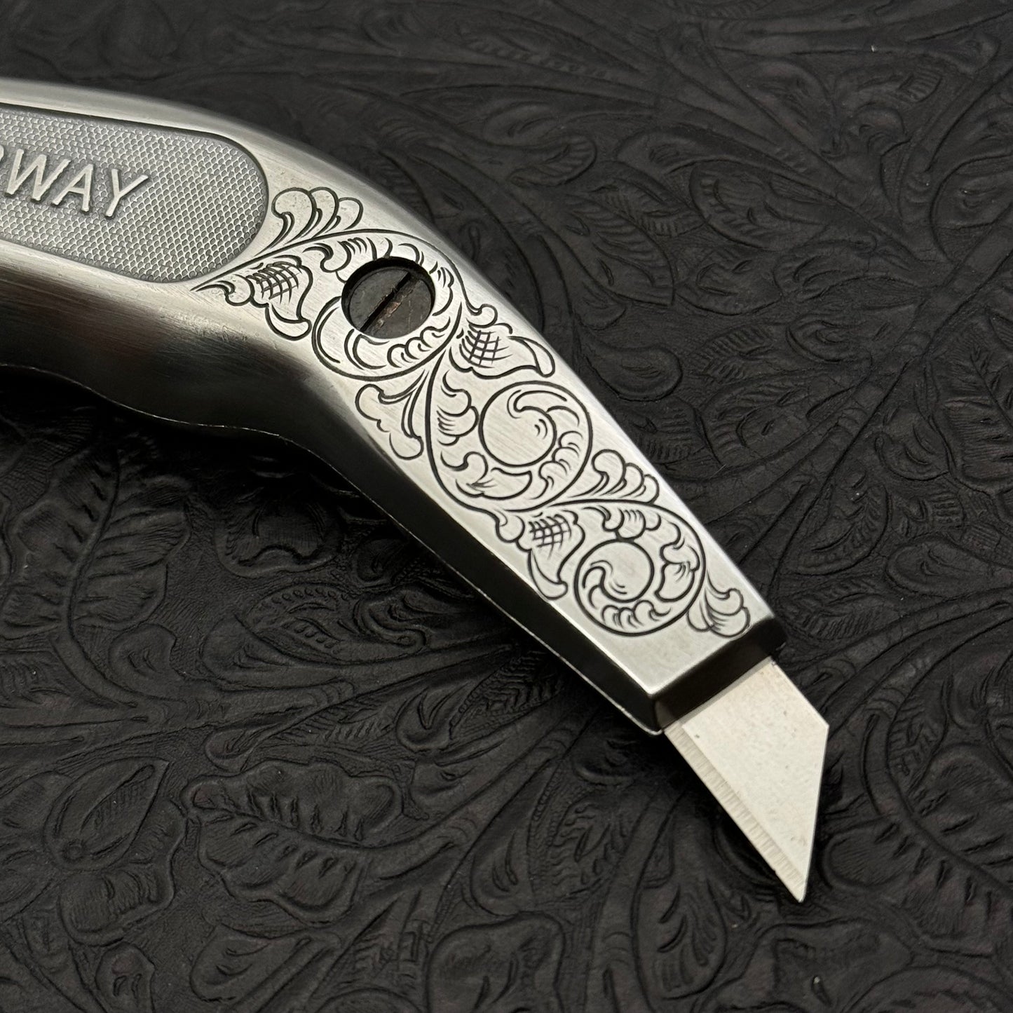 Hand Engraved Airway (fixed blade) Utility Knife